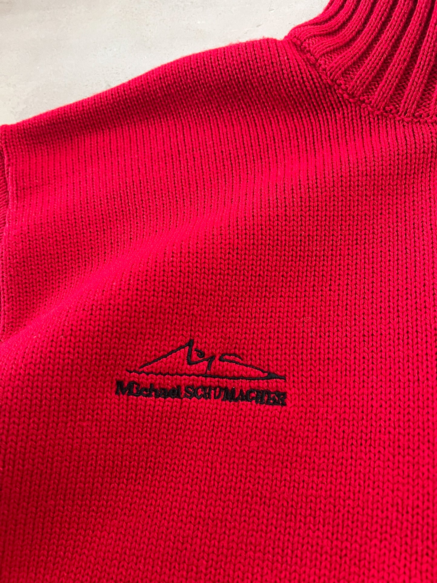 RED FERRARI SCHUMACHER KNIT JACKET - 2000S - L