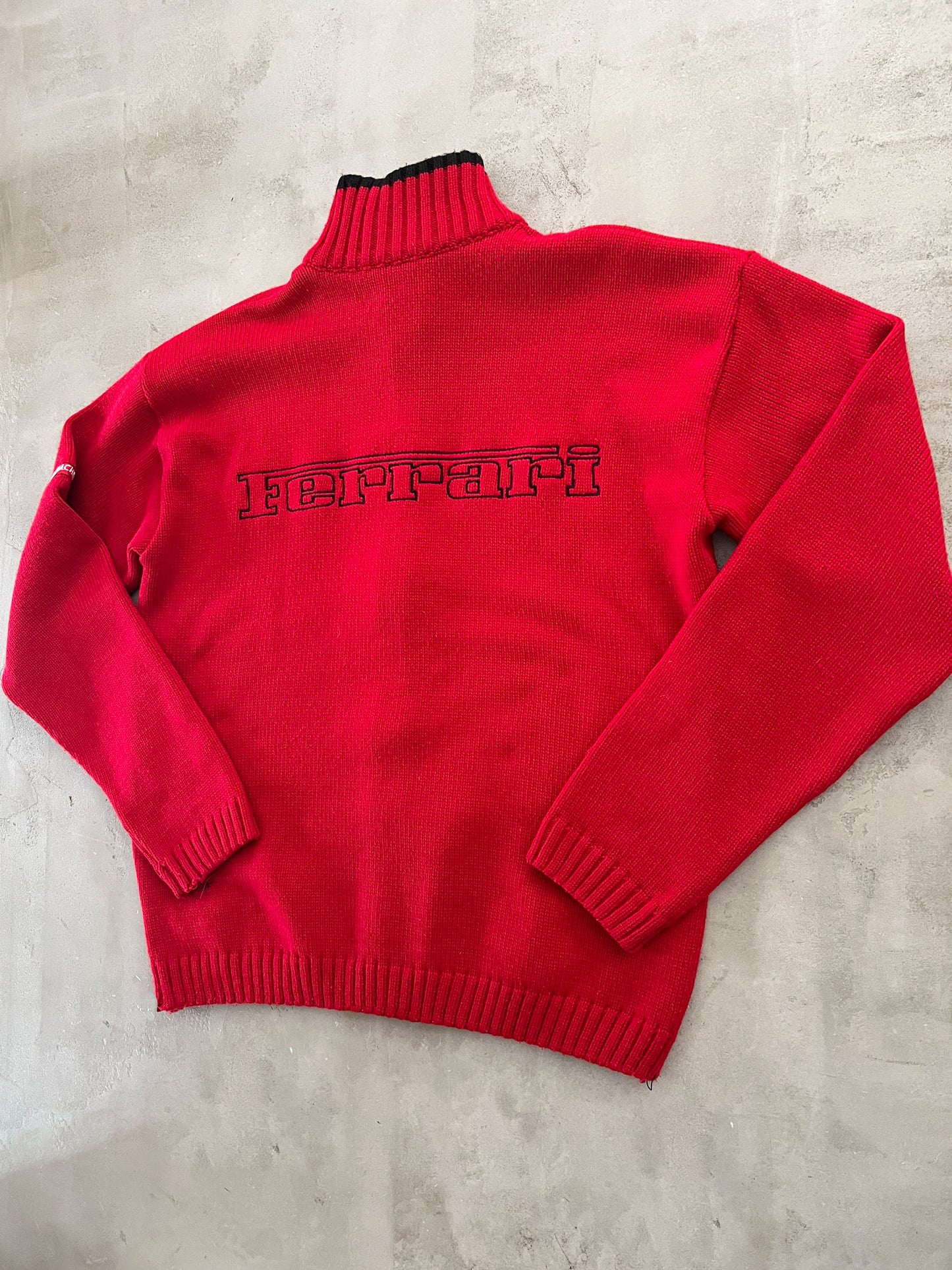 RED FERRARI SCHUMACHER KNIT JACKET - 2000S - L