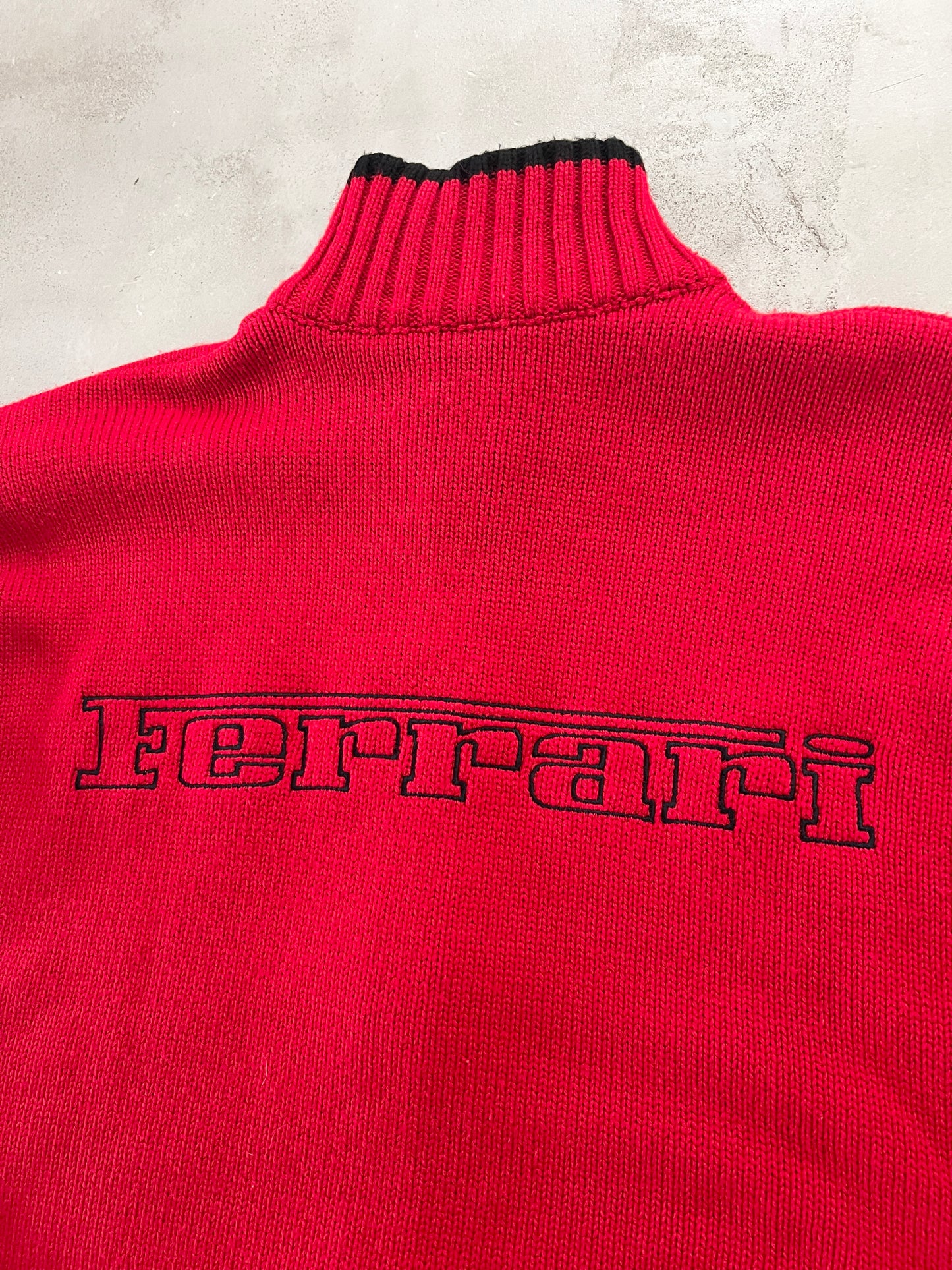 RED FERRARI SCHUMACHER KNIT JACKET - 2000S - L
