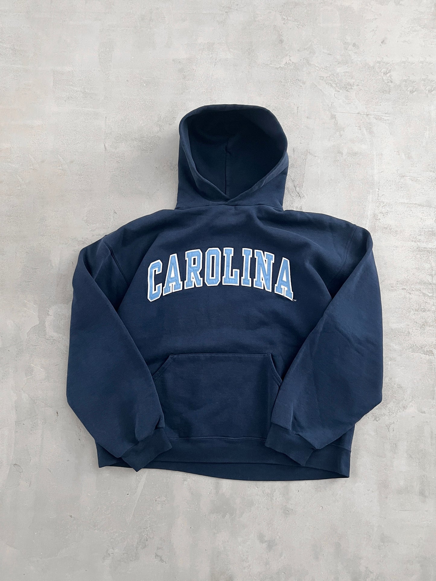 NAVY RUSSELL UNC HOODIE - 1990S - M