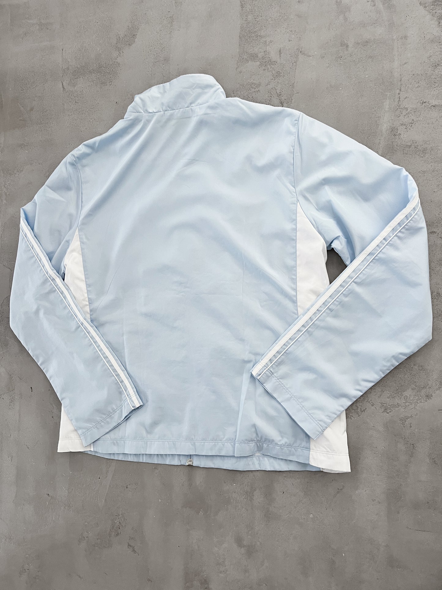 BABY BLUE NIKE TRACK JACKET - 2000S - WOMENS XL/L