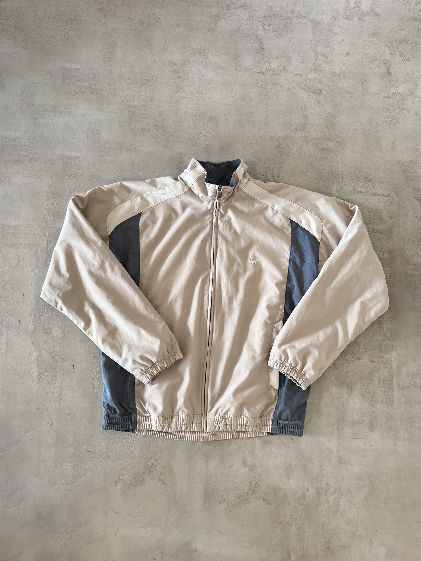BEIGE NIKE TRACK JACKET - 2000S - S/M