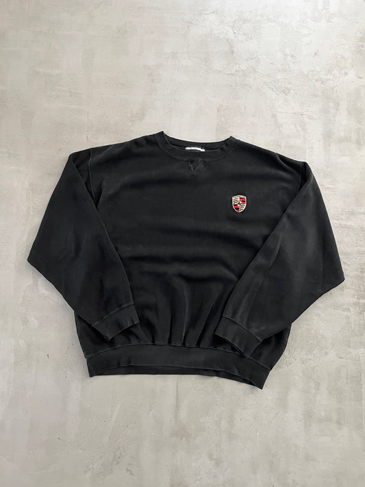 BLACK PORSCHE SWEATER - 1990S - XL/L