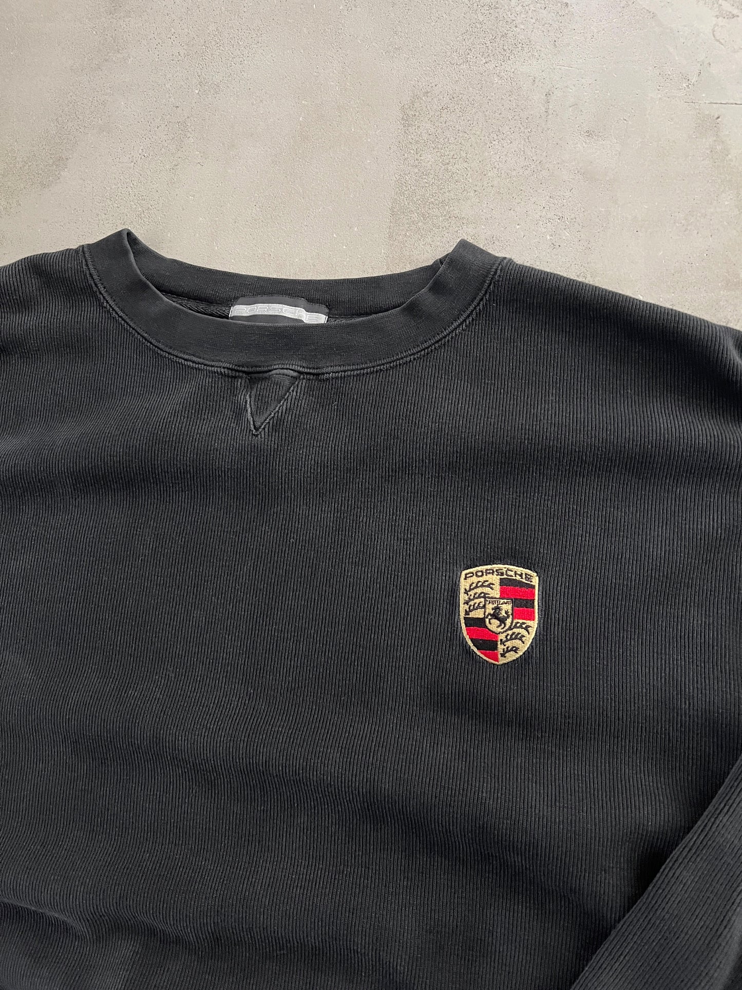 BLACK PORSCHE SWEATER - 1990S - XL/L