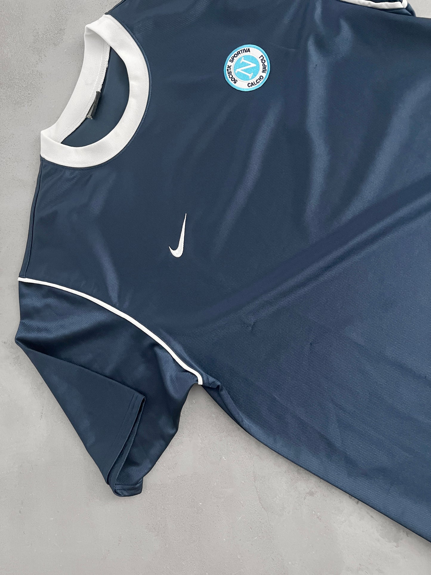 NAVY SSC NAPOLI NIKE JERSEY - 1990S - L