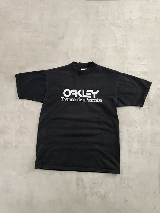 FADED BLACK OAKLEY SOFTWARE TEE - 1990S - XL