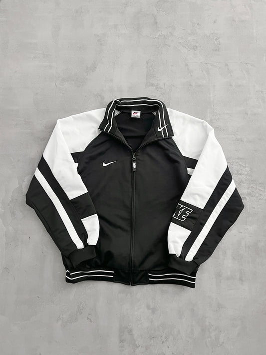 BLACK NIKE TRACK JACKET - 1990S - M/L