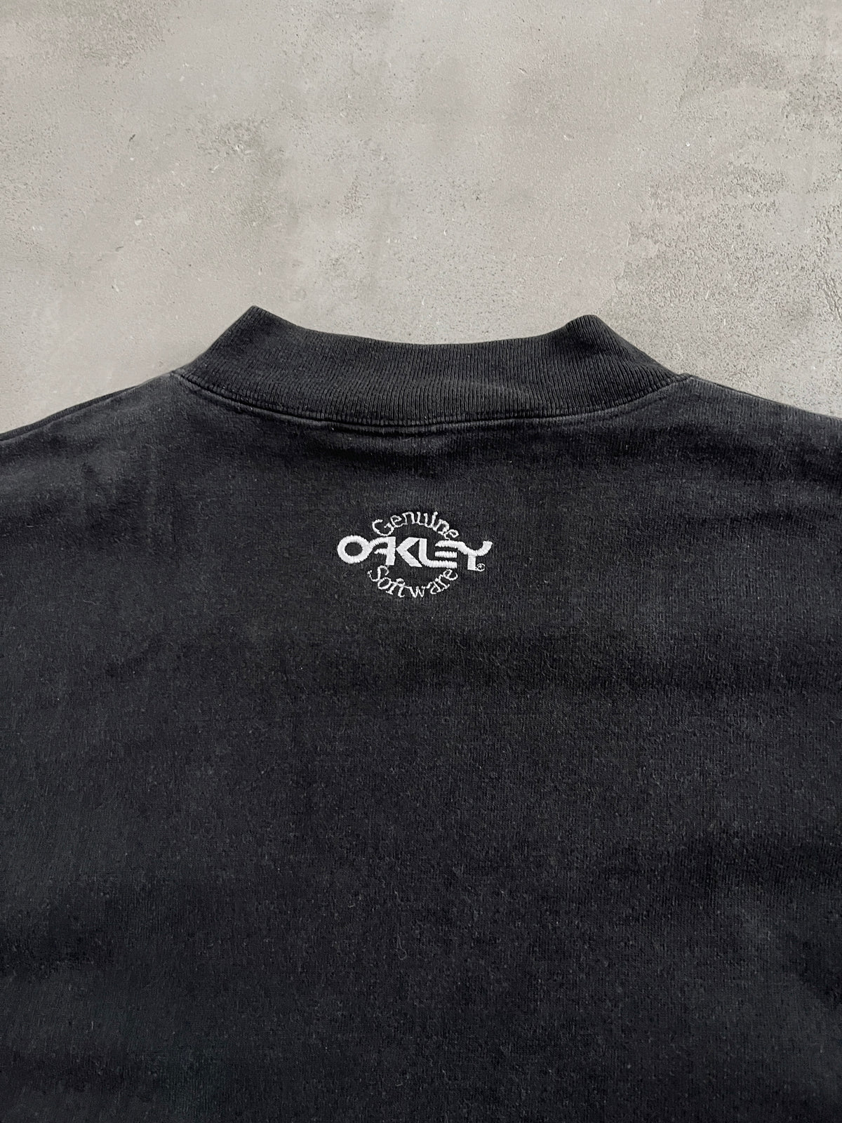 FADED BLACK OAKLEY SOFTWARE TEE - 1990S - XL