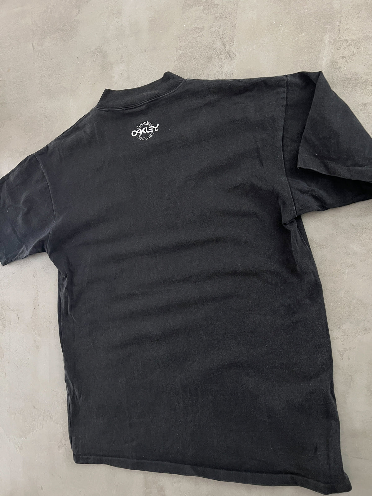 FADED BLACK OAKLEY SOFTWARE TEE - 1990S - XL