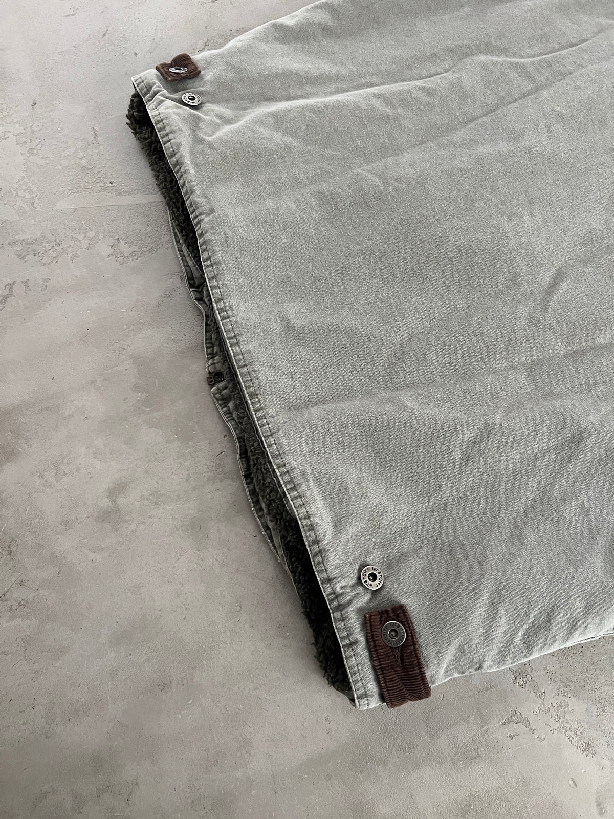 FADED GREY WRANGLER SHERPA VEST - 2000S - L