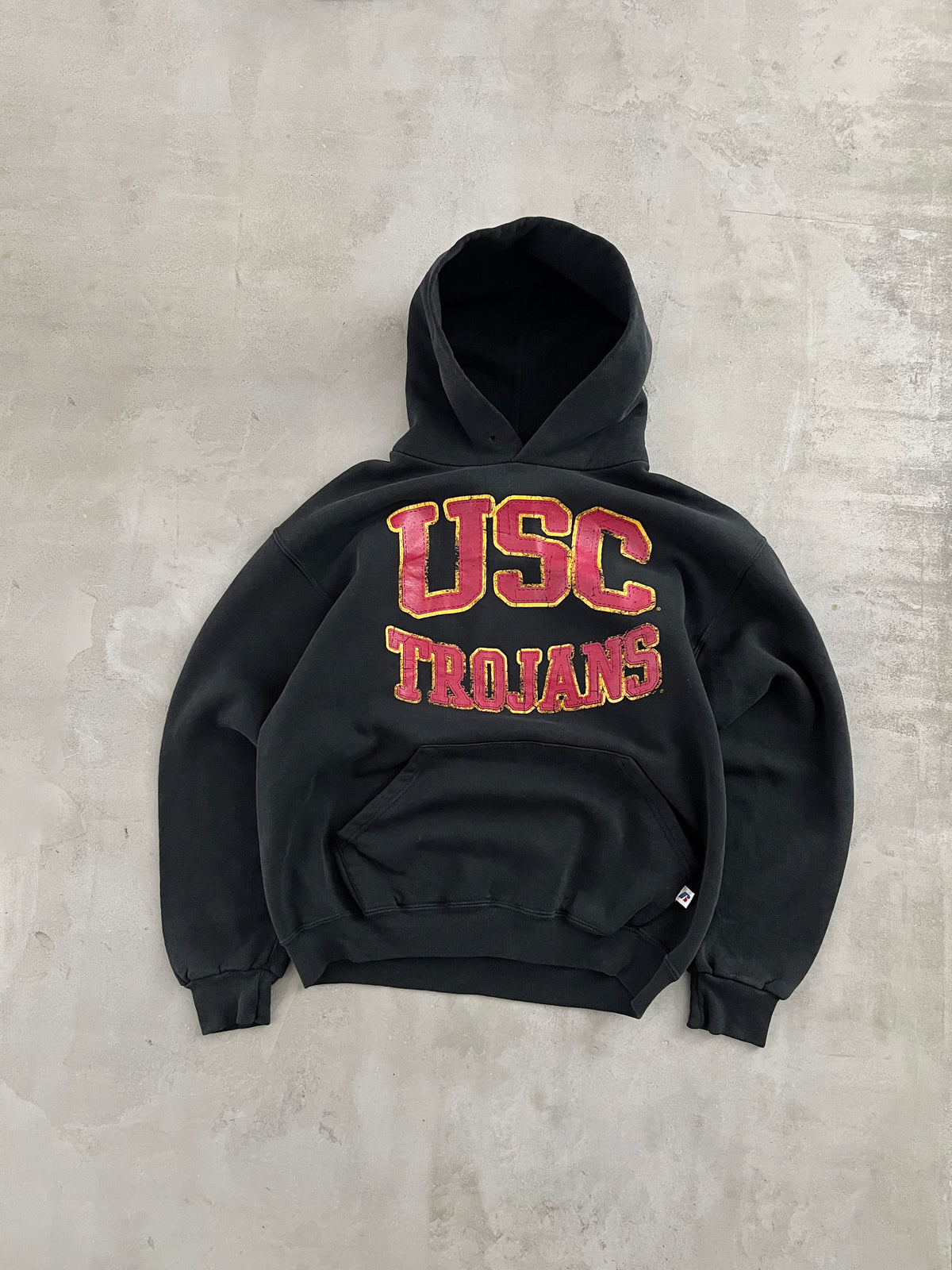 BLACK USC RUSSELL HOODIE - 1990S - S