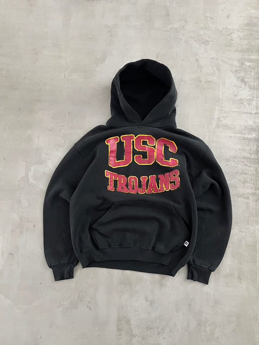 BLACK USC RUSSELL HOODIE - 1990S - S