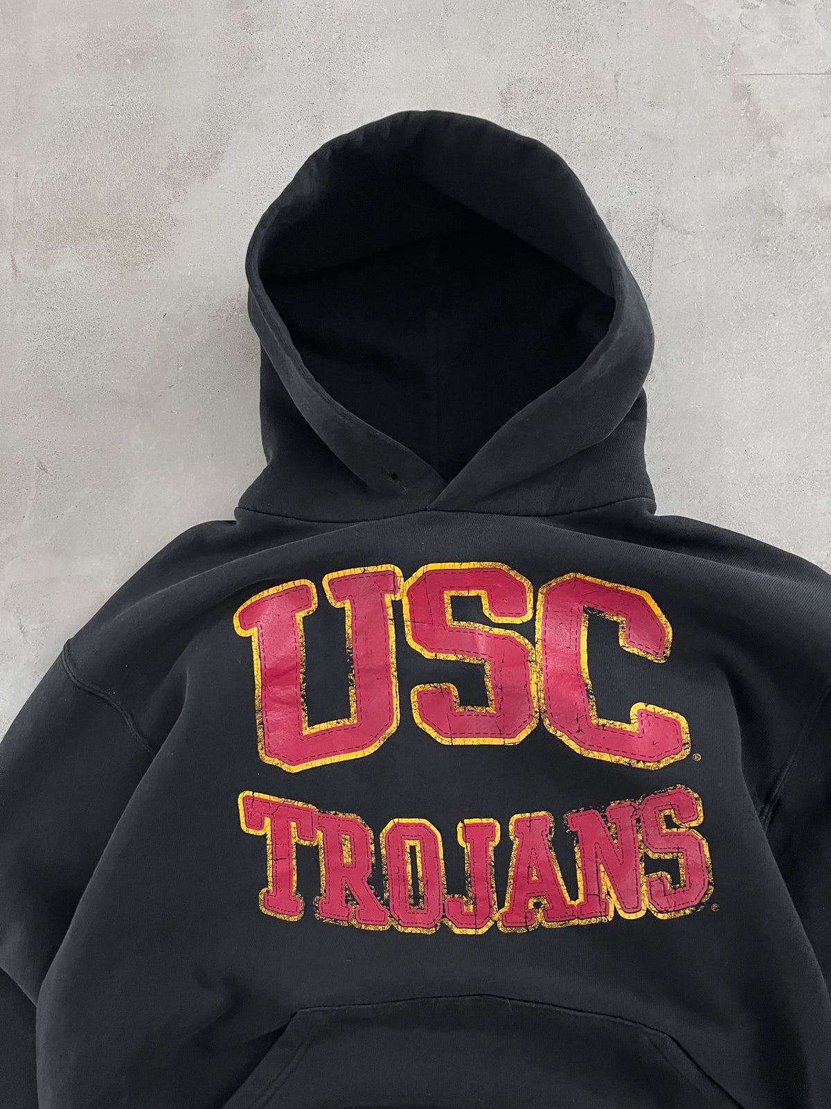 BLACK USC RUSSELL HOODIE - 1990S - S
