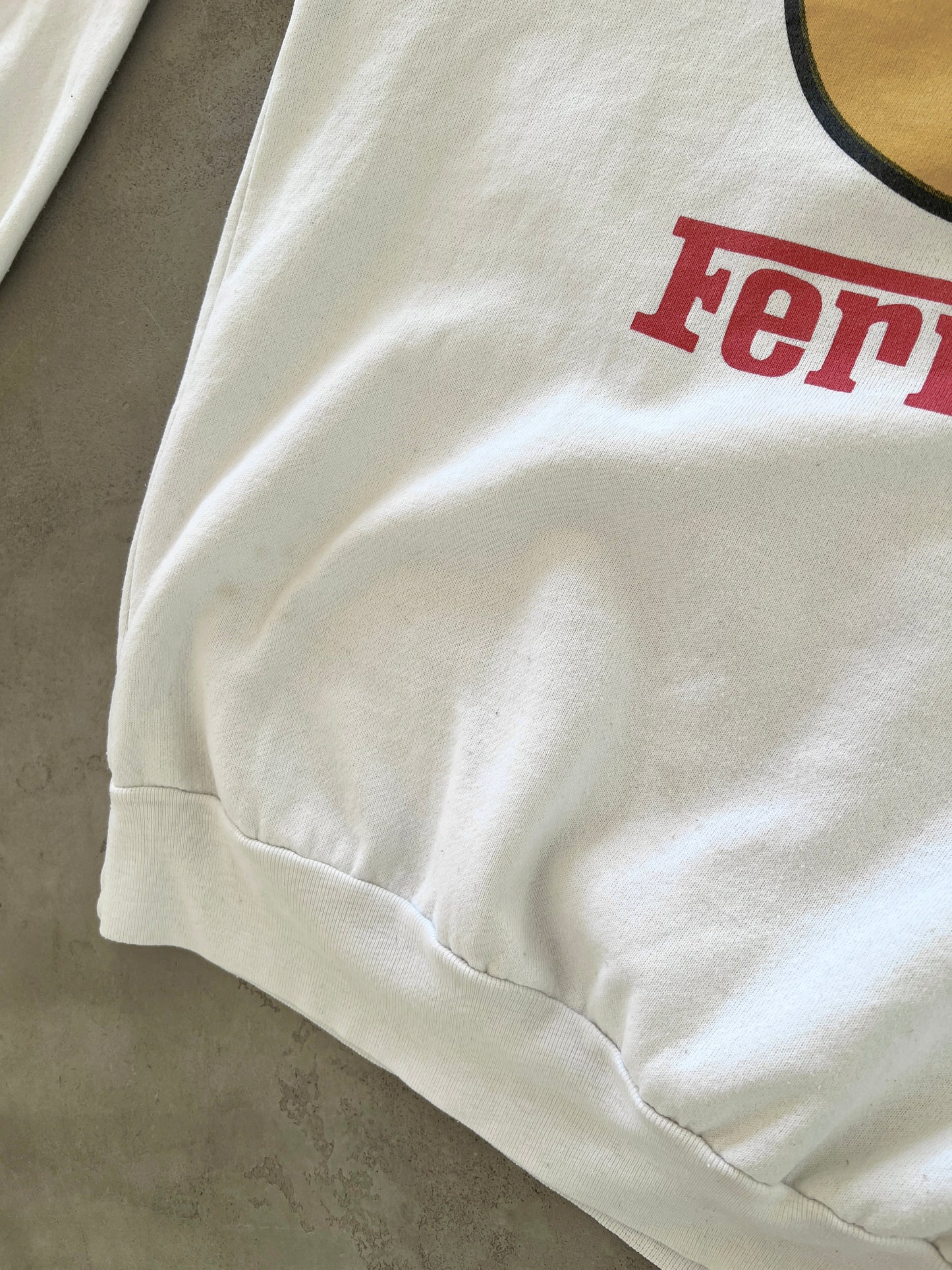 WHITE FERRARI SWEATER - 1990S - WOMENS M