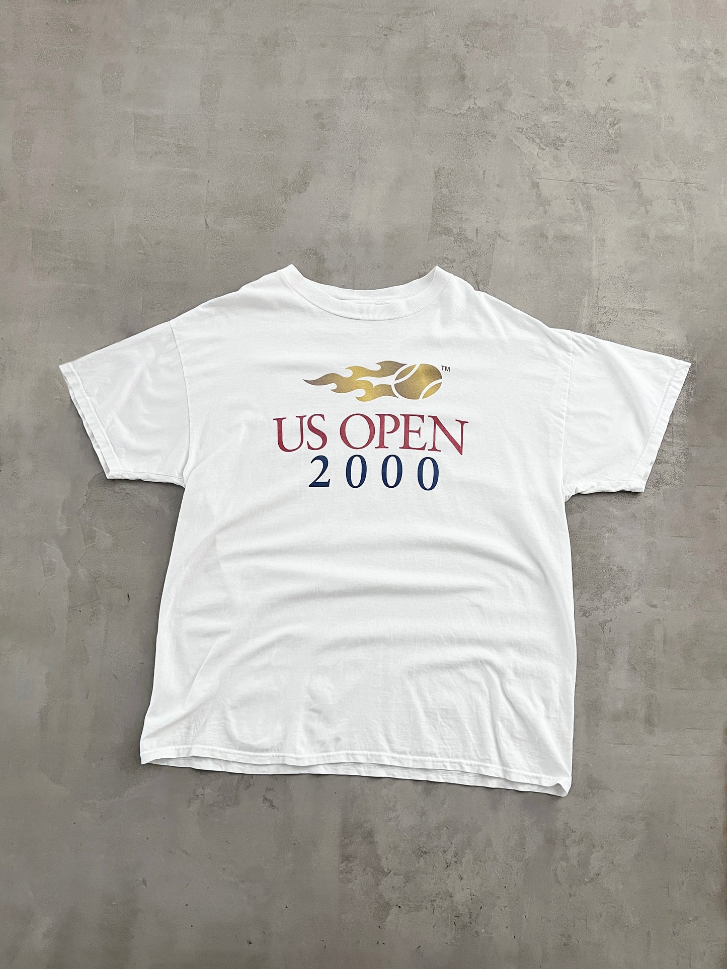 WHITE US OPEN TENNIS TEE - 2000S - XL/XXL