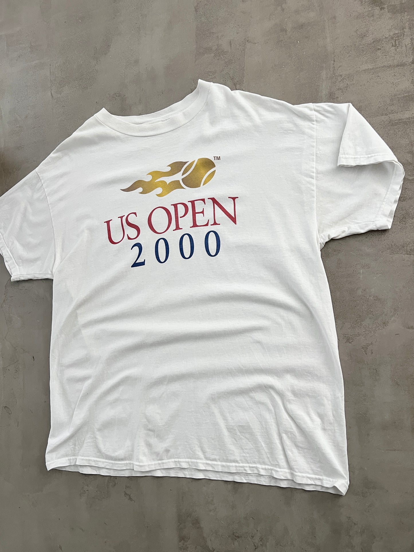 WHITE US OPEN TENNIS TEE - 2000S - XL/XXL