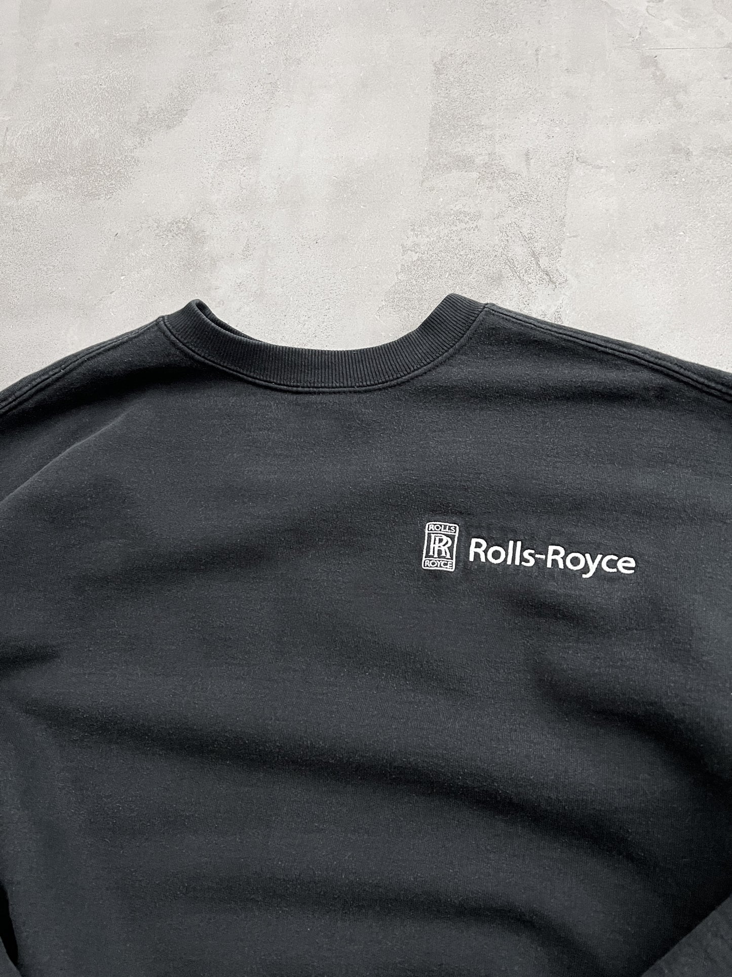 BLACK ROLLS ROYCE SWEATER - 1990S - L/XL