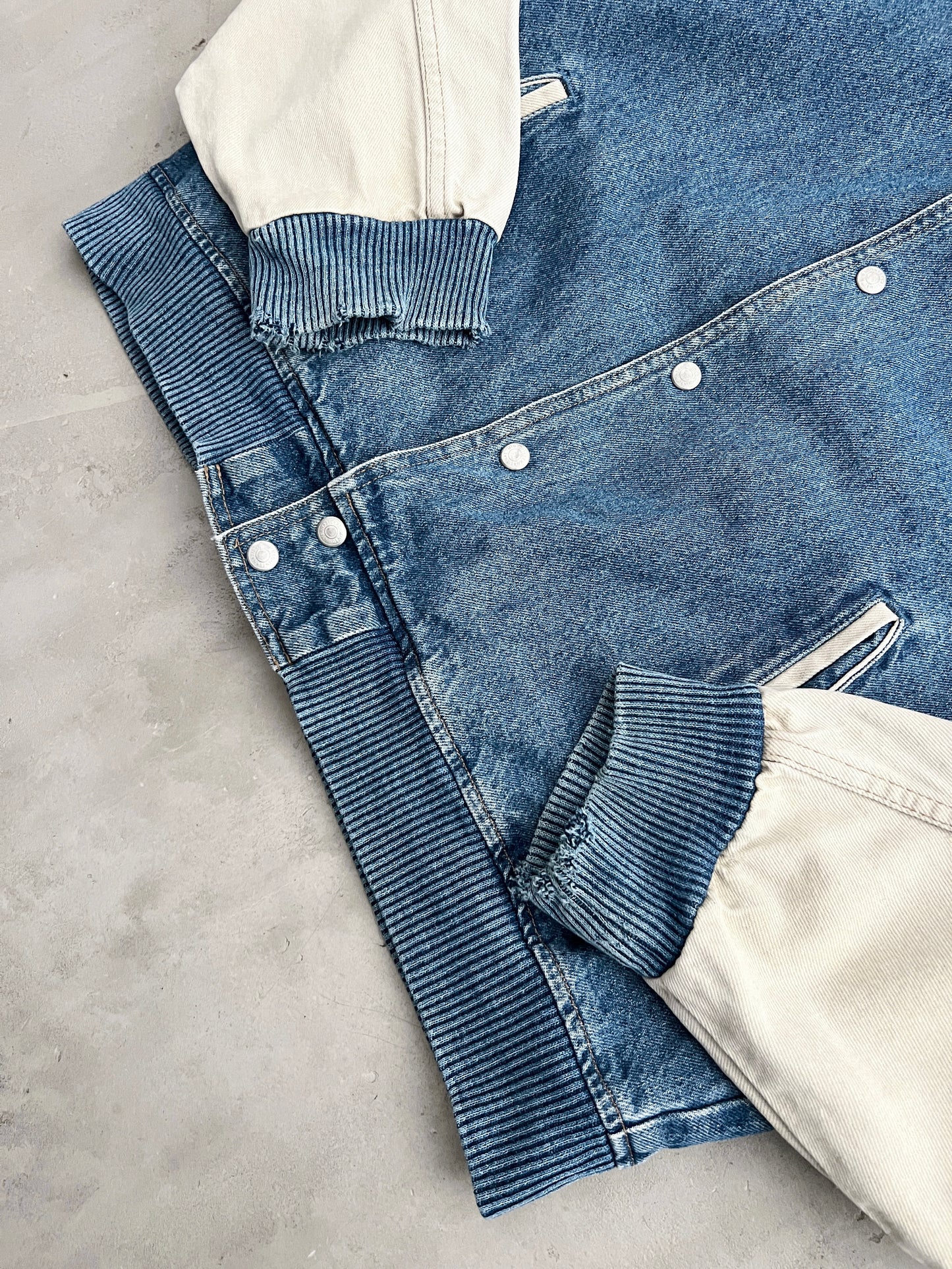 JEANS BLUE MICROSOFT PROMO JACKET - 1990S - XL