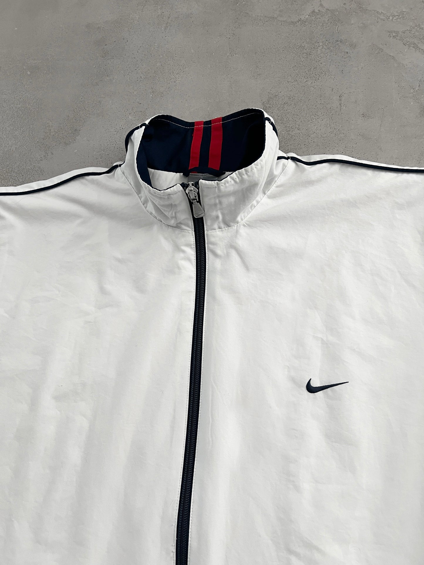 WHITE NIKE TRACK JACKET - 2000S - M