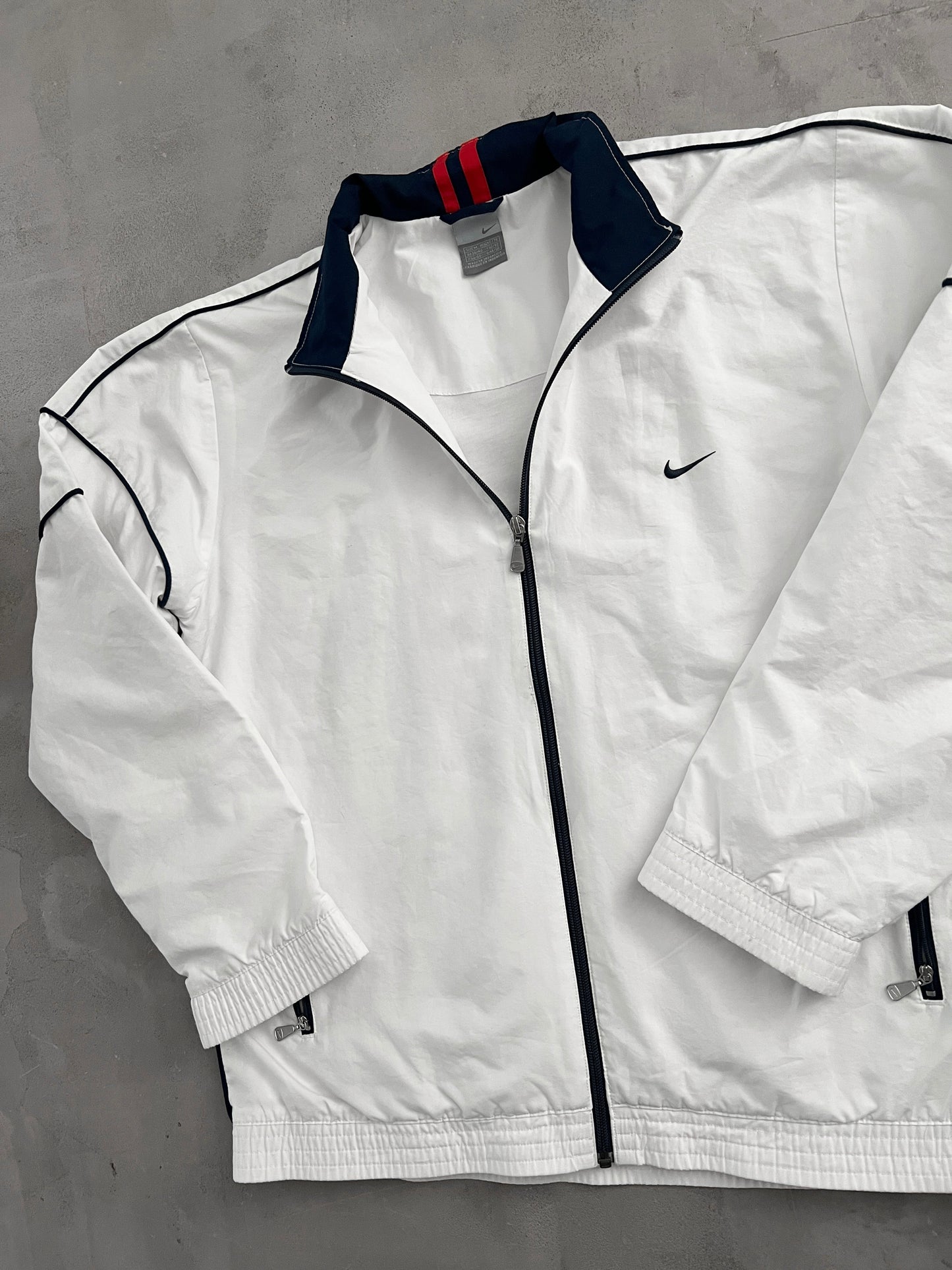 WHITE NIKE TRACK JACKET - 2000S - M