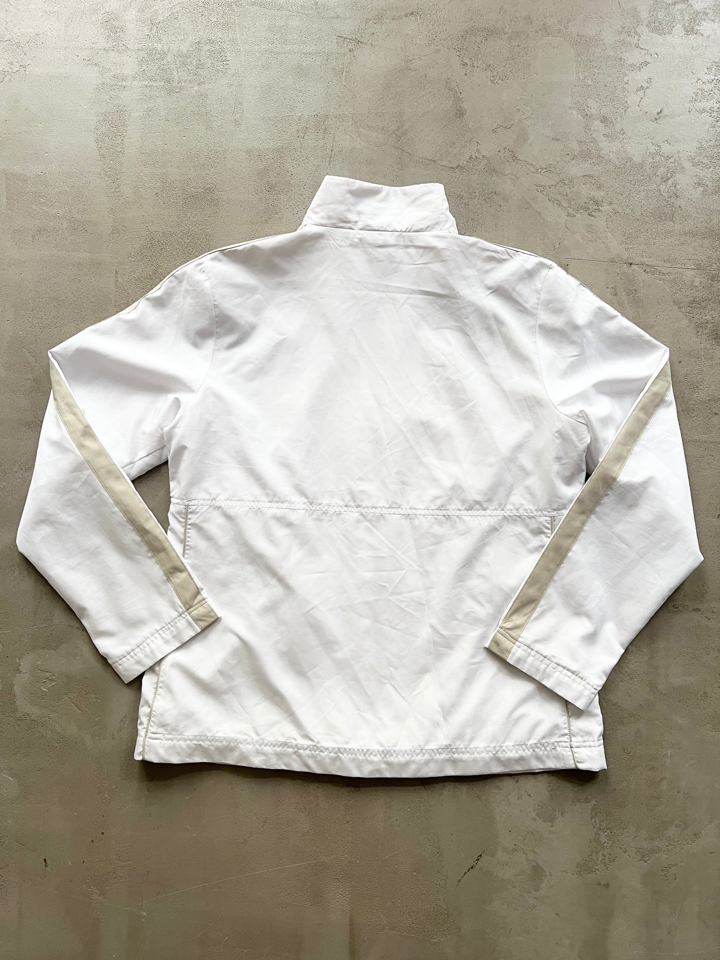 WHITE/BEIGE NIKE TRACK JACKET - 2000S - WOMENS L/XL