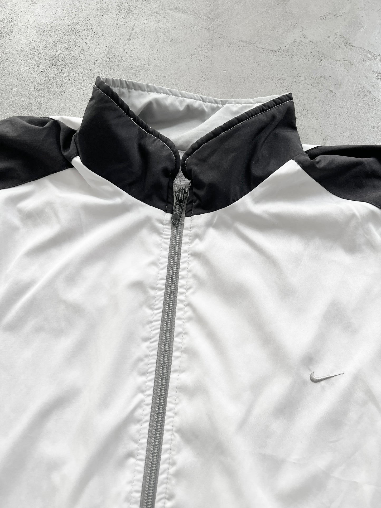 WHITE NIKE TRACK JACKET - 2000S - XL