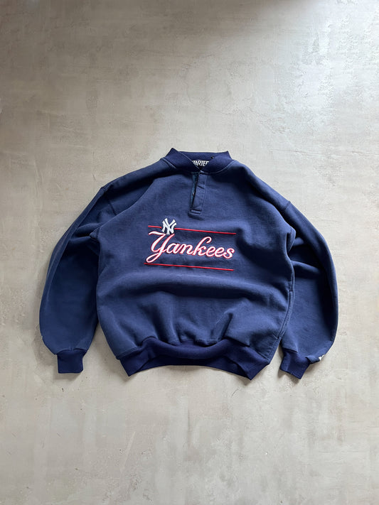 NAVY YANKEES SWEATER - 1990S - L/XL