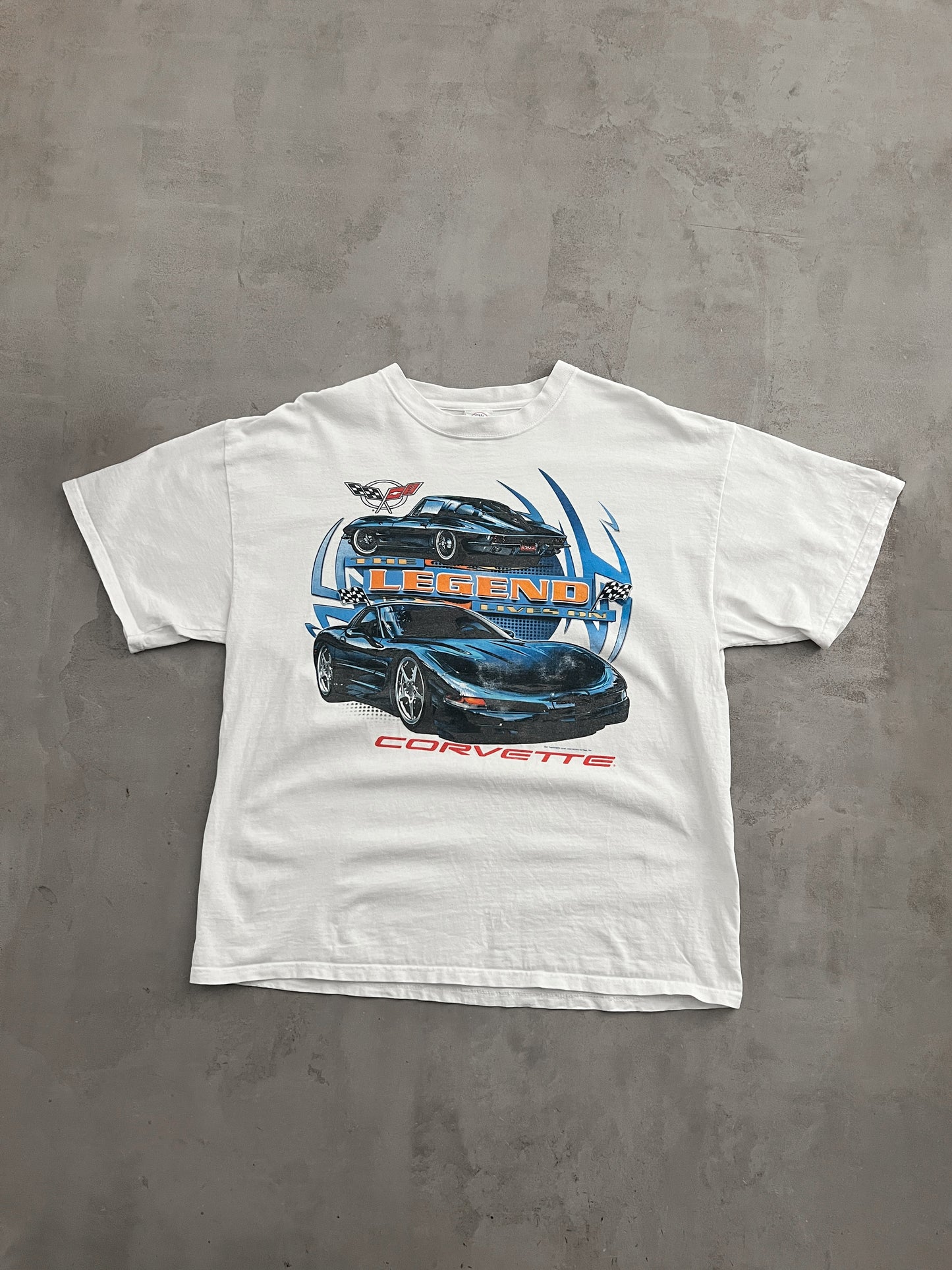 WHITE CORVETTE TEE - 2000S - L