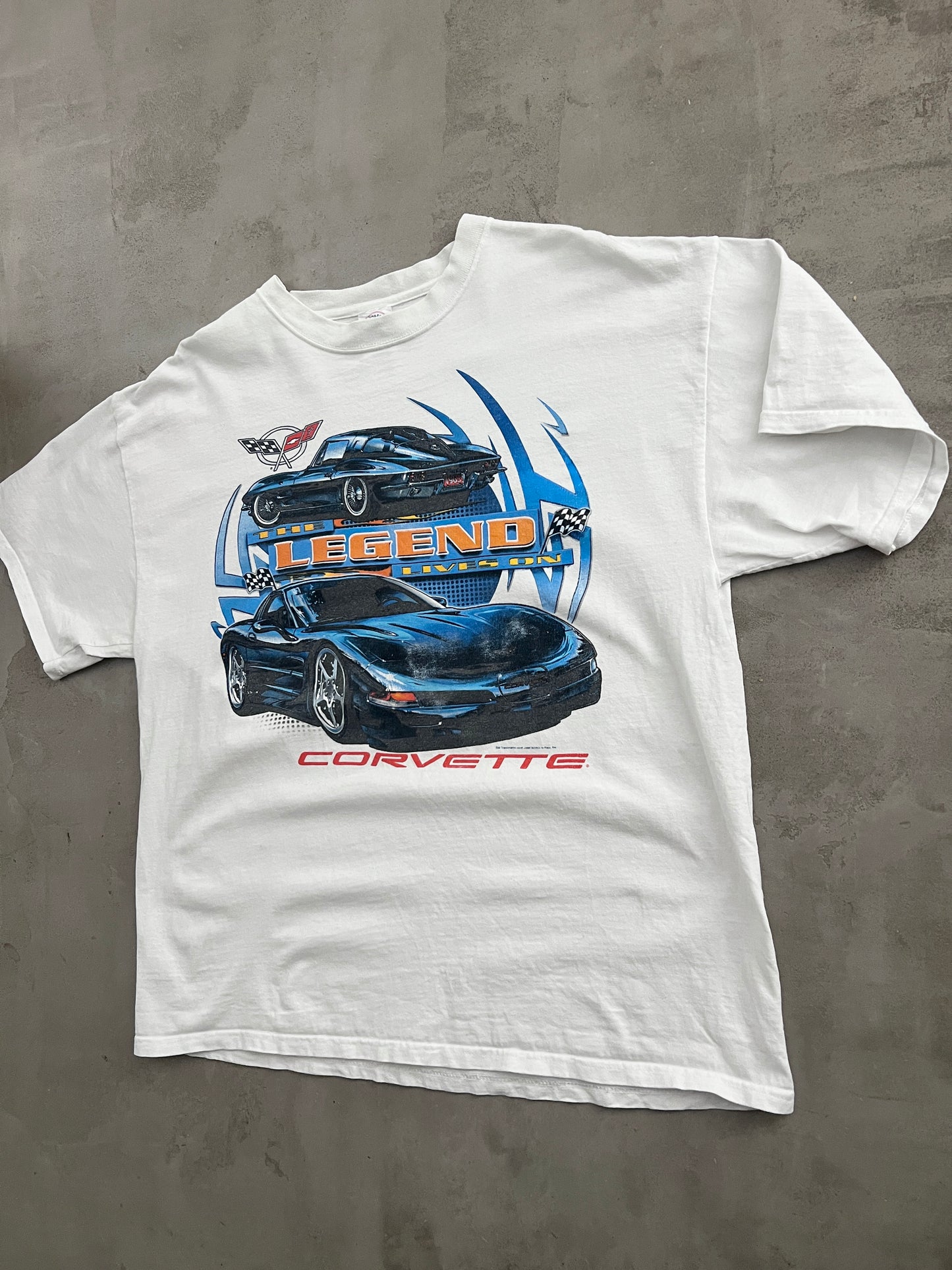 WHITE CORVETTE TEE - 2000S - L