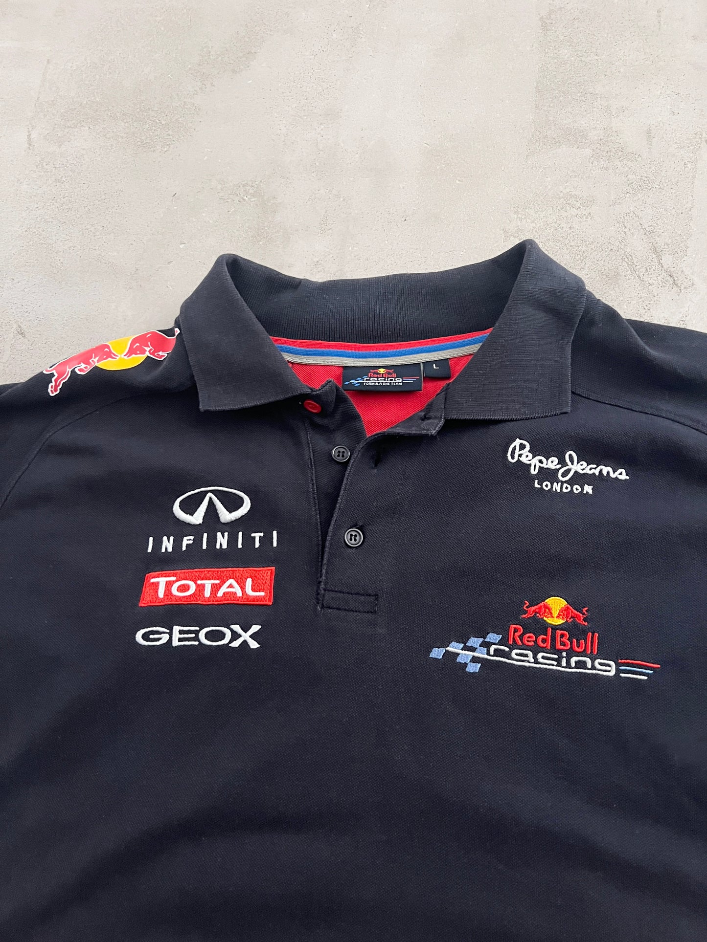 BLACK RED BULL RACING POLO - 2000S - M