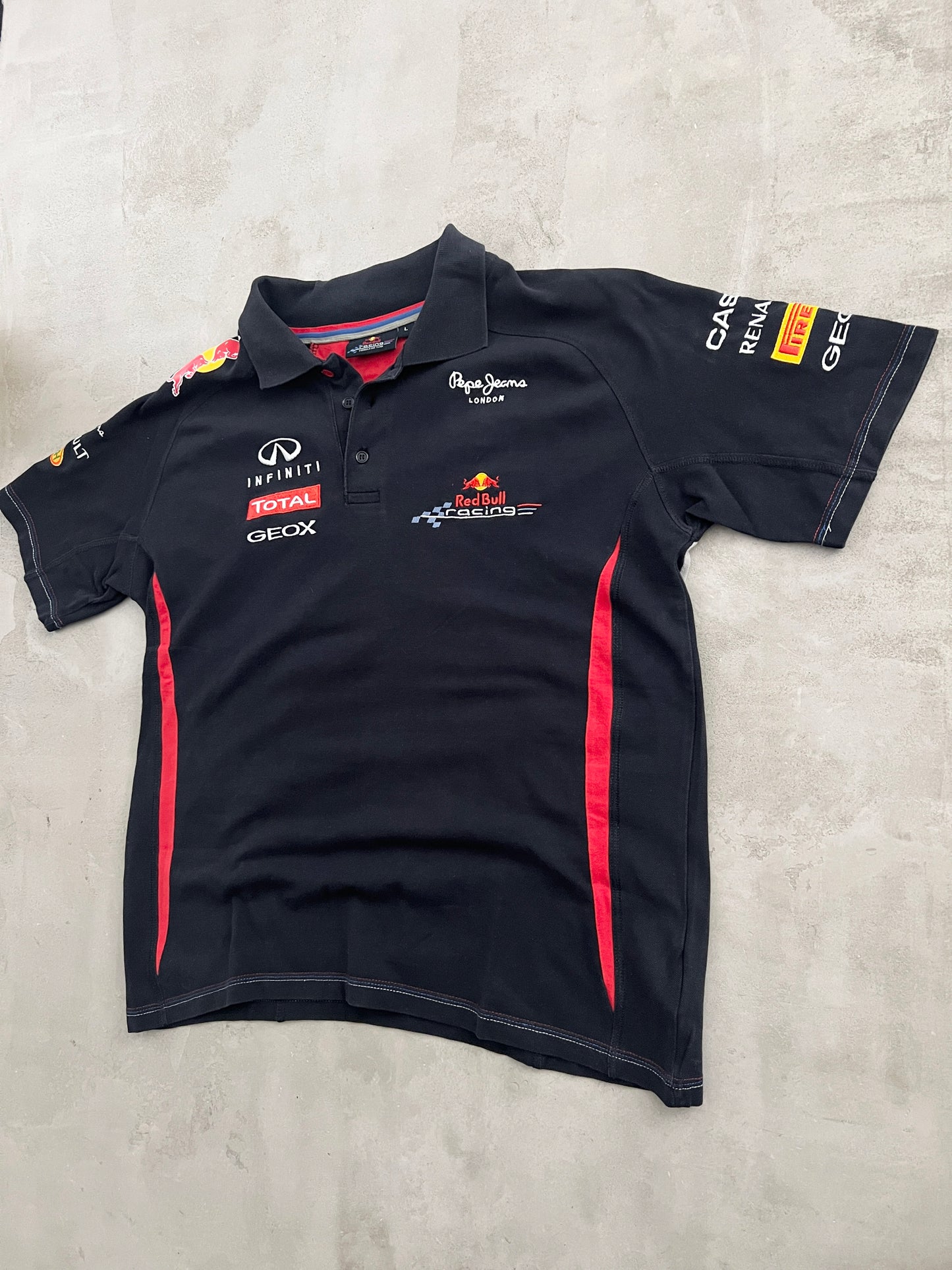 BLACK RED BULL RACING POLO - 2000S - M