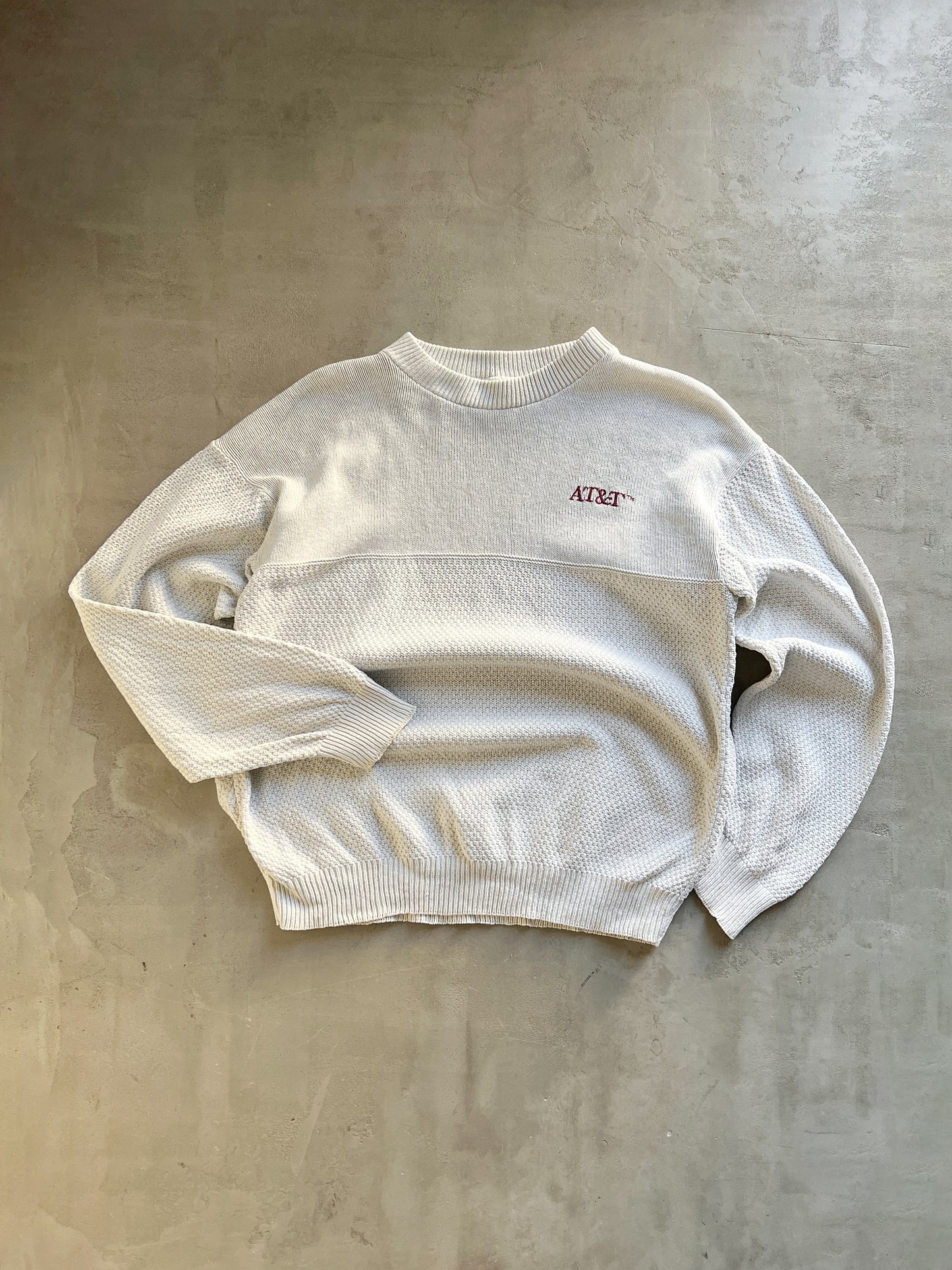 CREME AT&T PROMO KNIT SWEATER - 1990S - L/M
