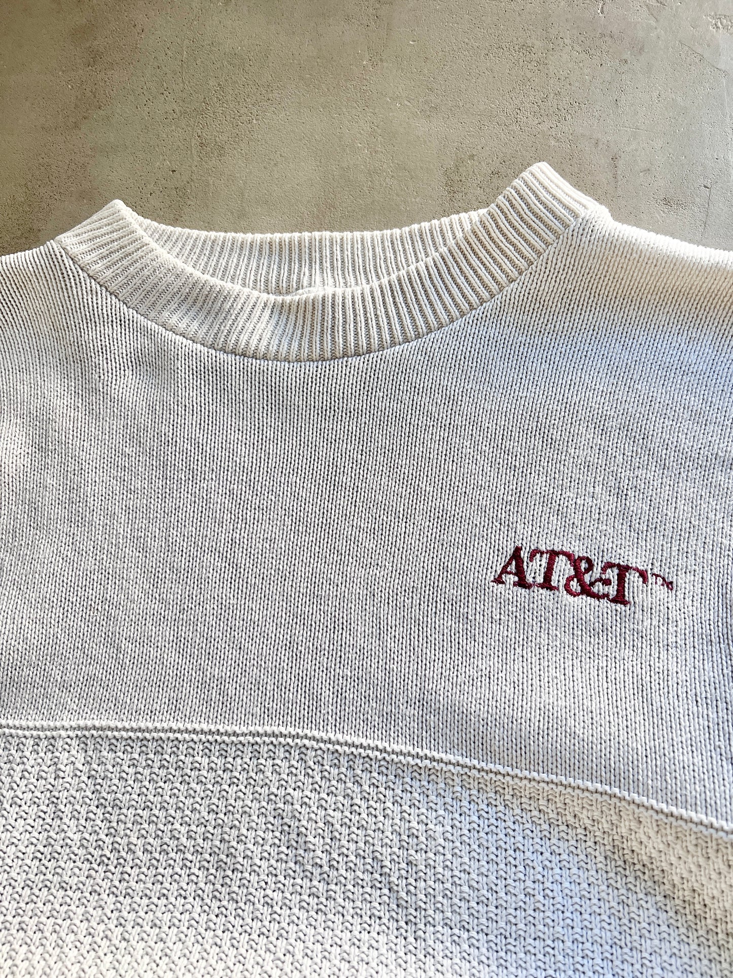 CREME AT&T PROMO KNIT SWEATER - 1990S - L/M