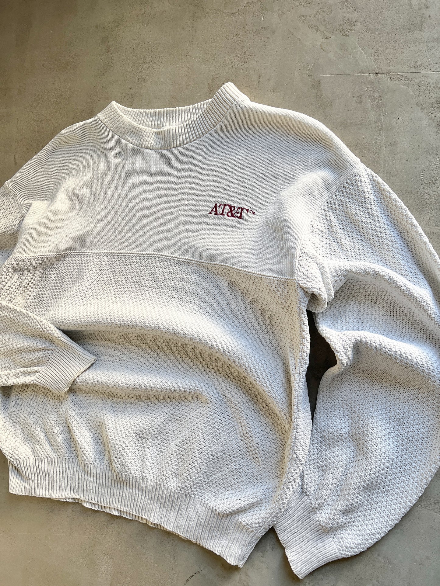 CREME AT&T PROMO KNIT SWEATER - 1990S - L/M
