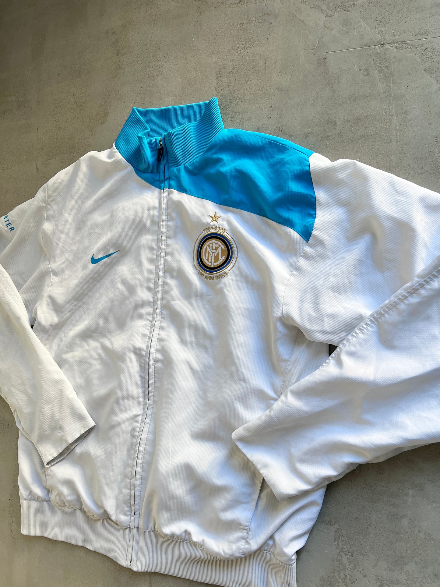 WHITE/BABY BLUE INTER MILAN TRACK JACKET - 2000S - L