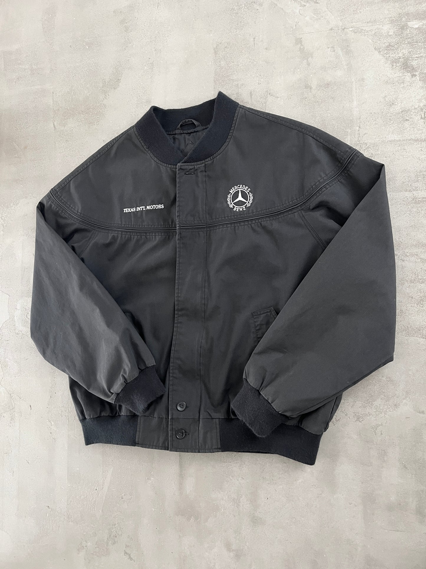 BLACK MERCEDES BENZ JACKET - 1990S - M