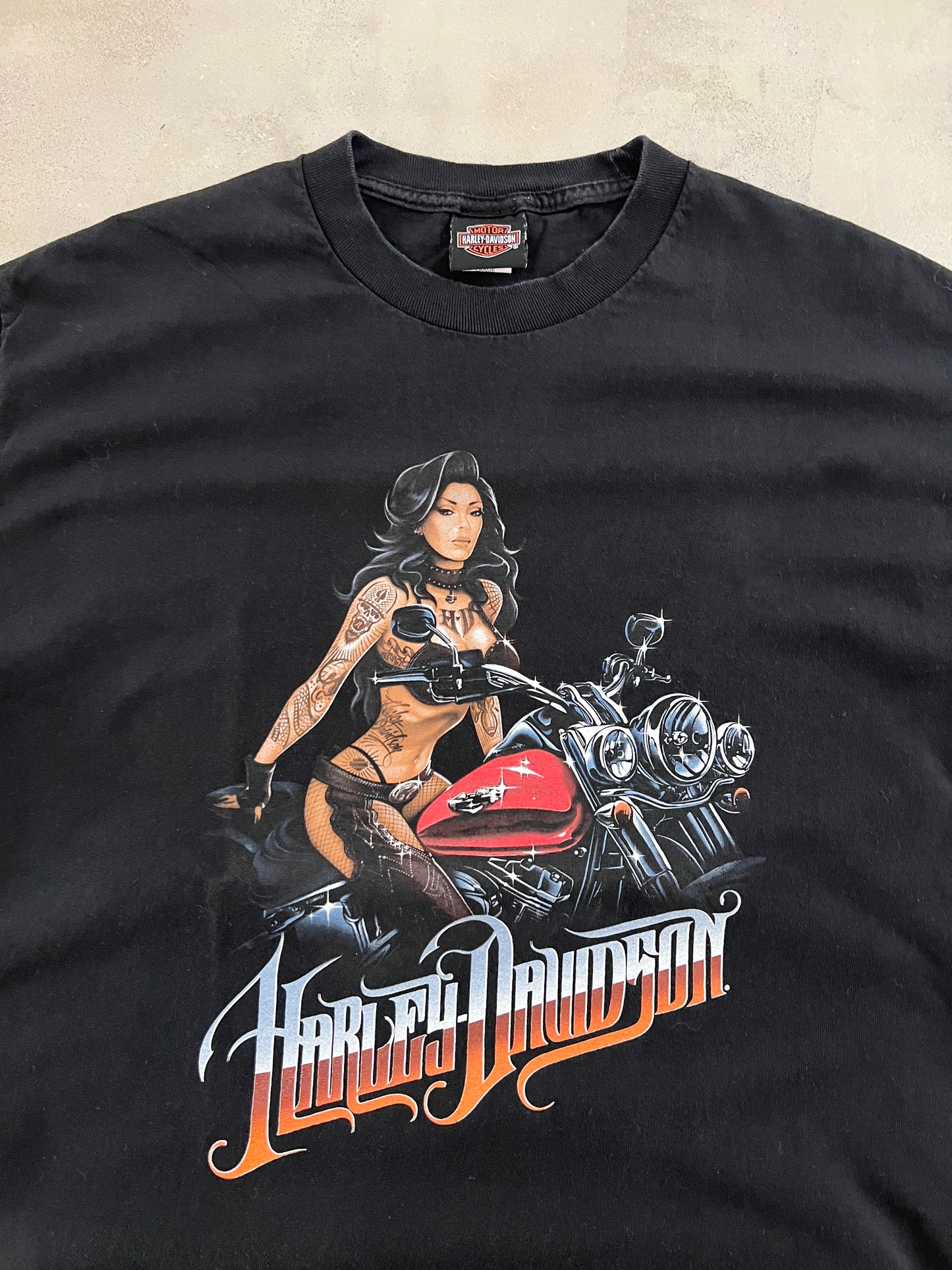 BLACK HARLEY DAVIDSON TEE - 2000S - XL