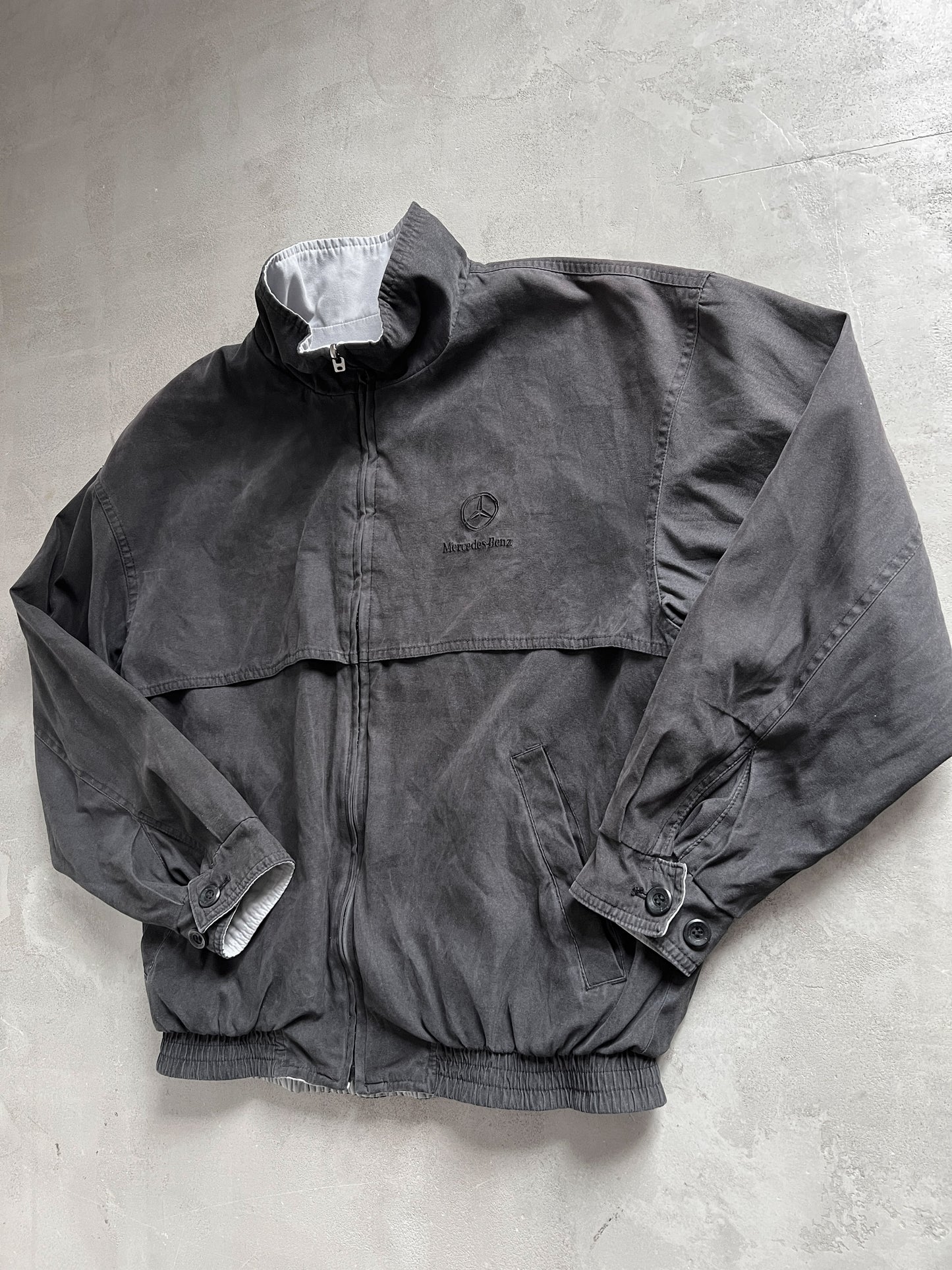 GREY MERCEDES BENZ 2 SIDE JACKET - 1990S - S