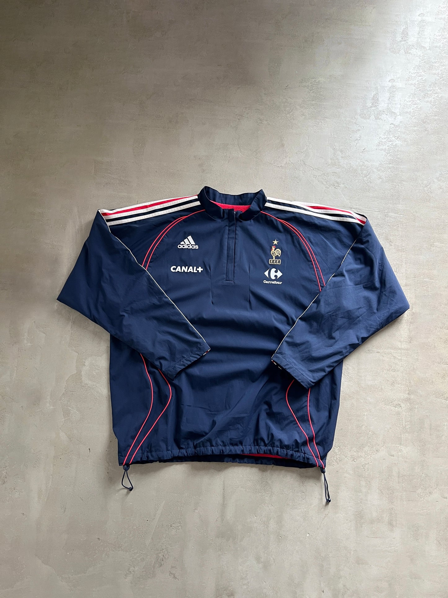 NAVY/RED FRANCE HALFZIP REVERSIBLE - 2000S - XXL