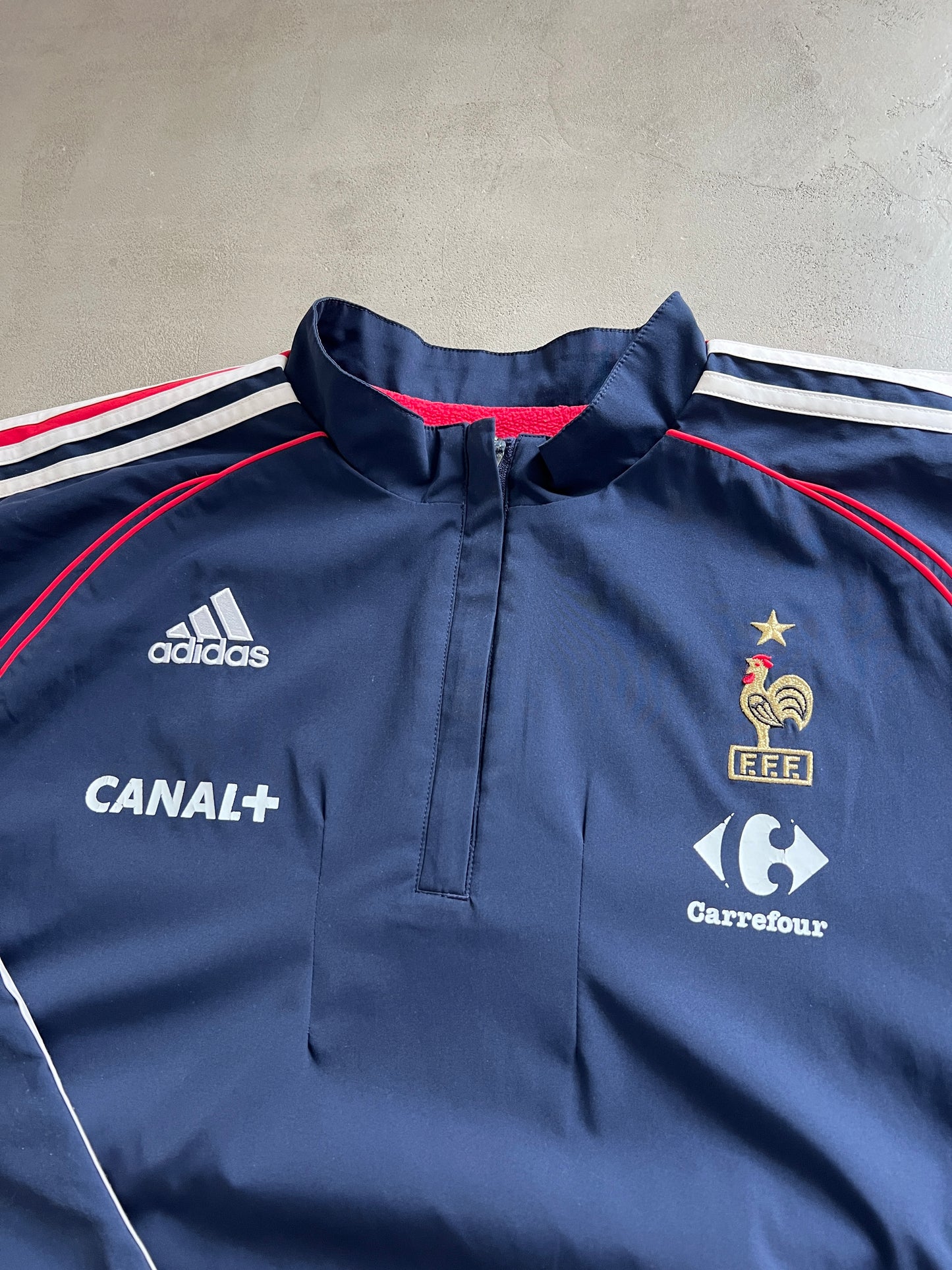NAVY/RED FRANCE HALFZIP REVERSIBLE - 2000S - XXL