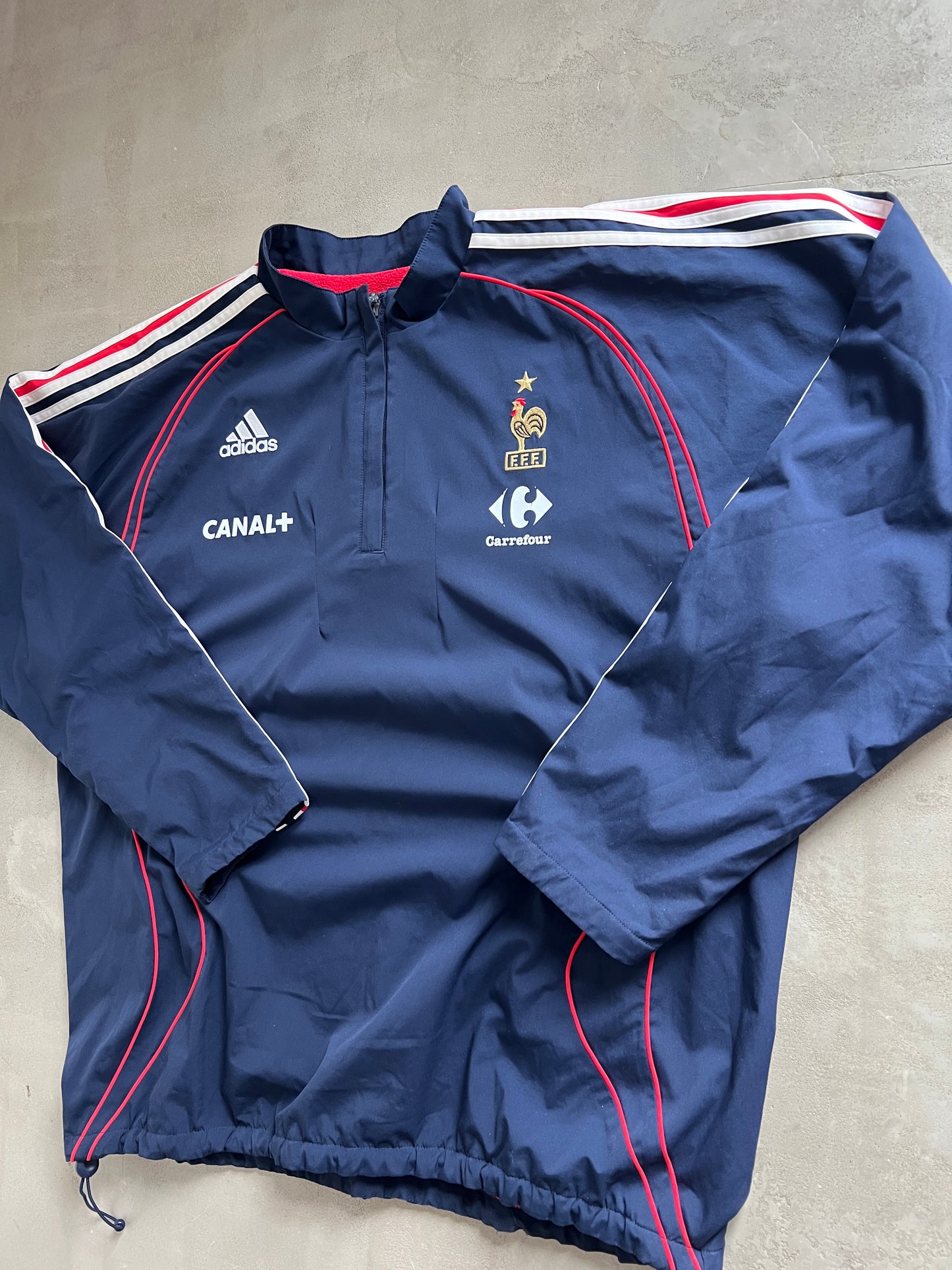 NAVY/RED FRANCE HALFZIP REVERSIBLE - 2000S - XXL
