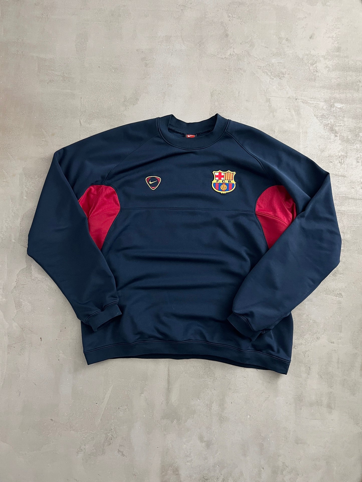 NAVY FC BARCELONA NIKE SWEATER - 2000S - L