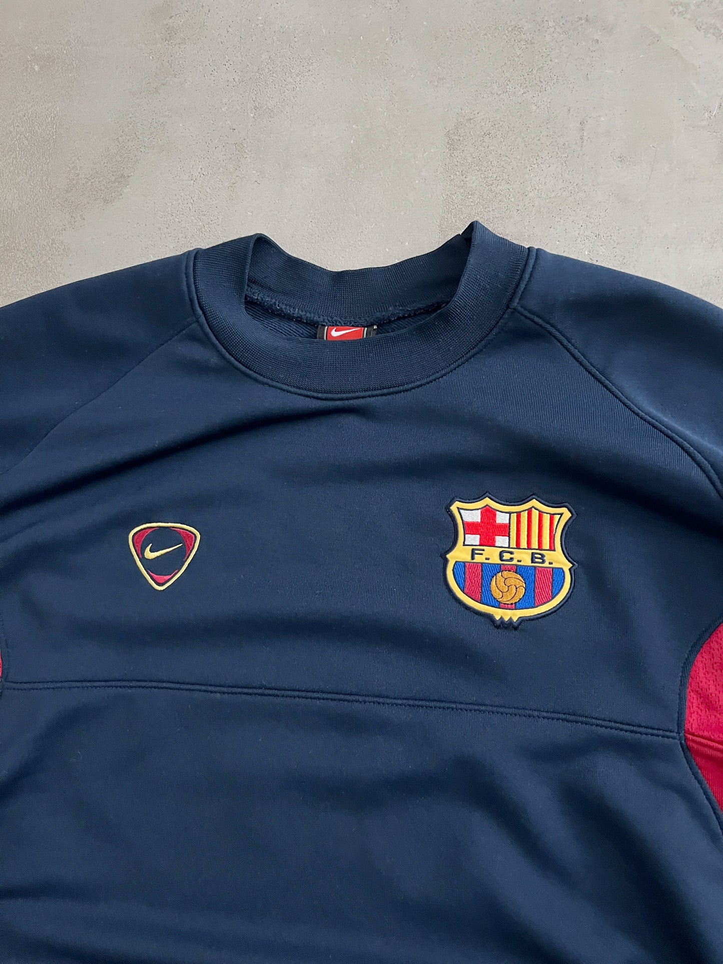 NAVY FC BARCELONA NIKE SWEATER - 2000S - L