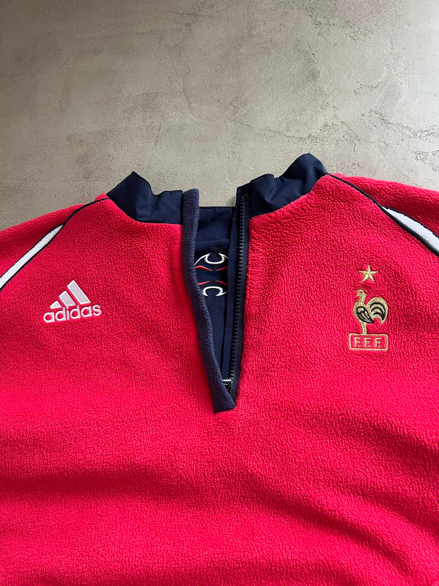 NAVY/RED FRANCE HALFZIP REVERSIBLE - 2000S - XXL