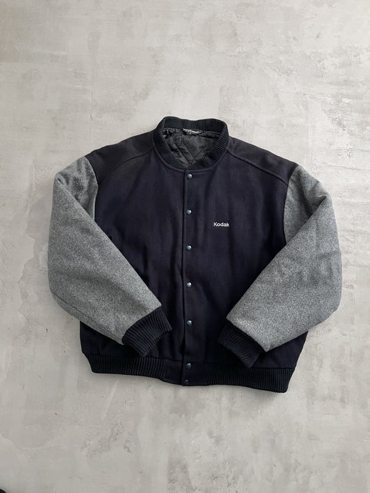 FADED NAVY KODAK FILMS JACKET - 1990S - L