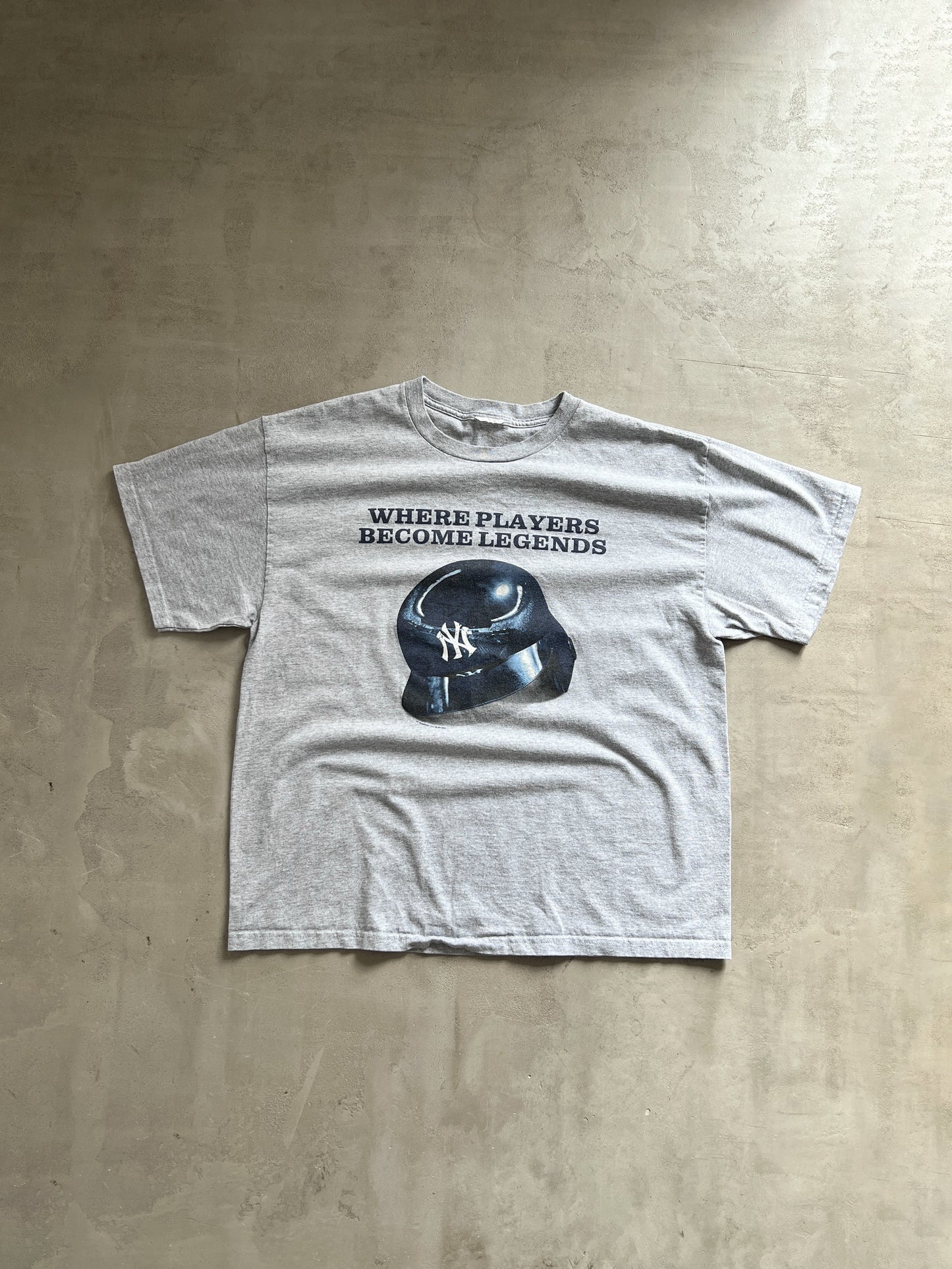 GREY YANKEES TEE - 1990S - L