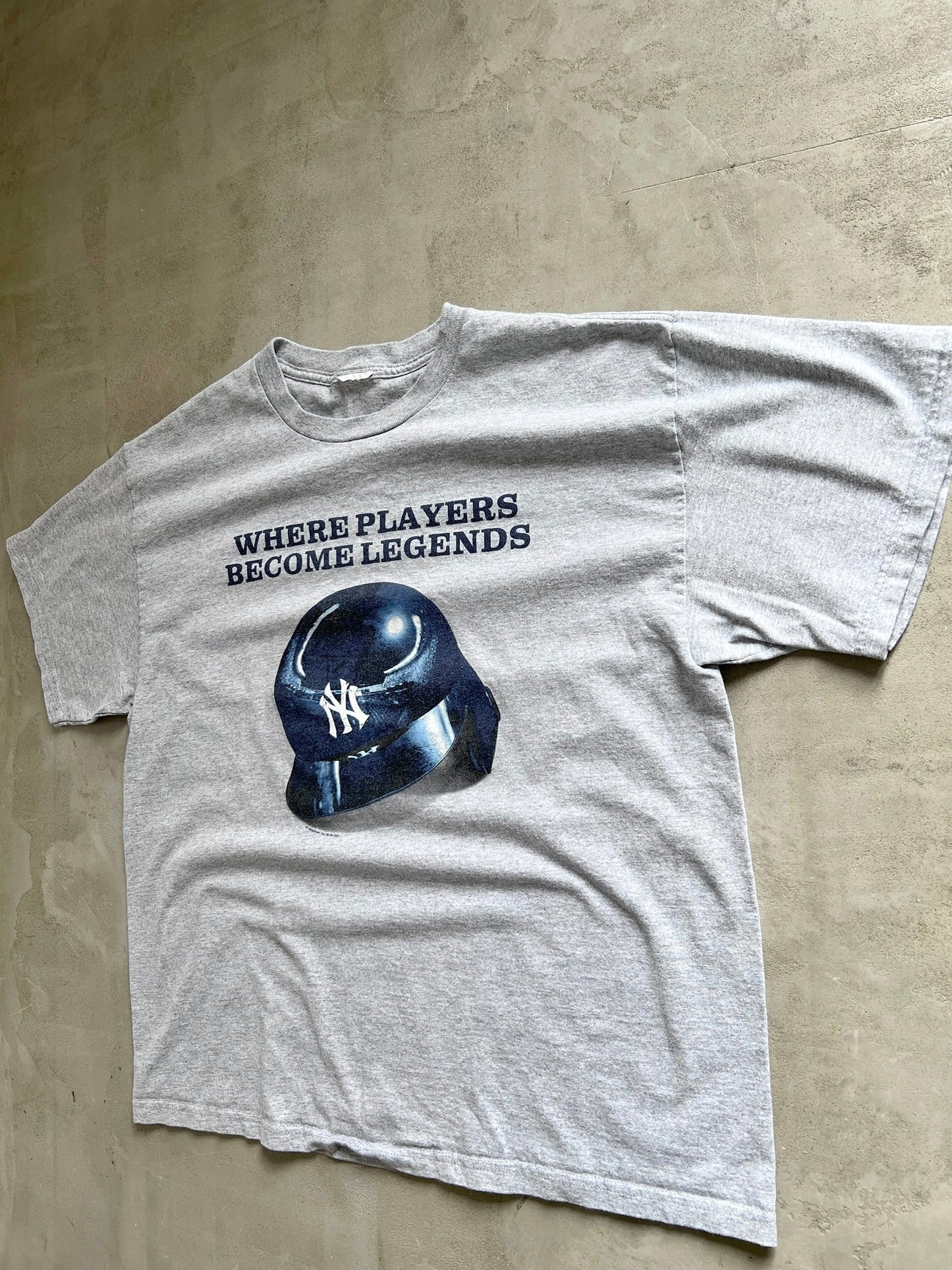 GREY YANKEES TEE - 1990S - L