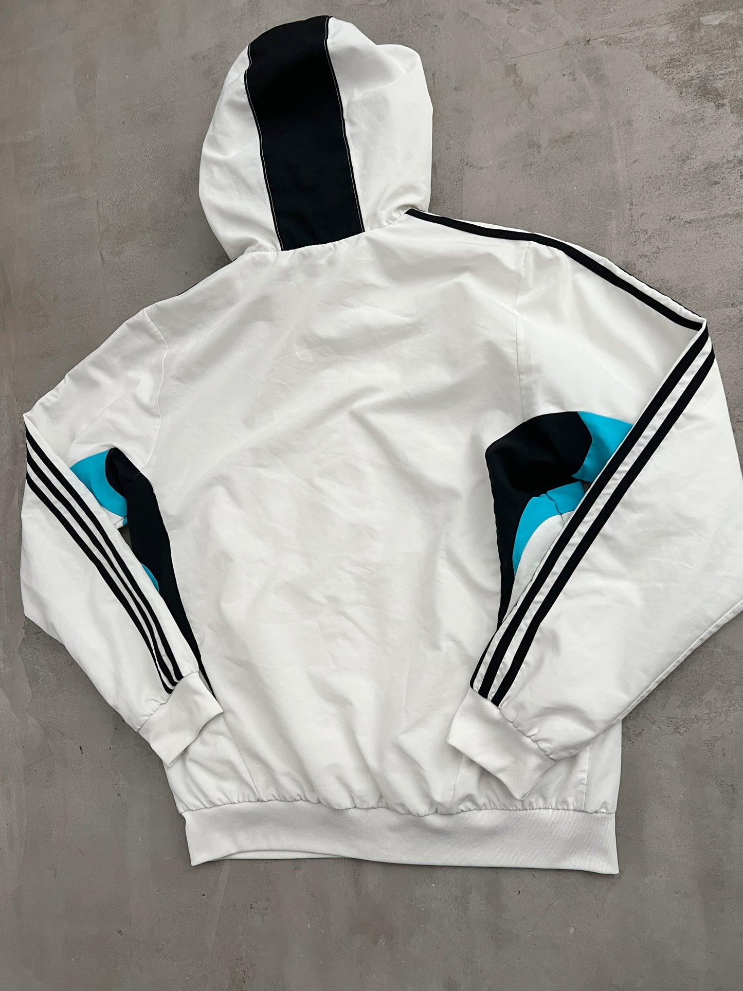 WHITE REAL MADRID TRACK JACKET - 2000S - L
