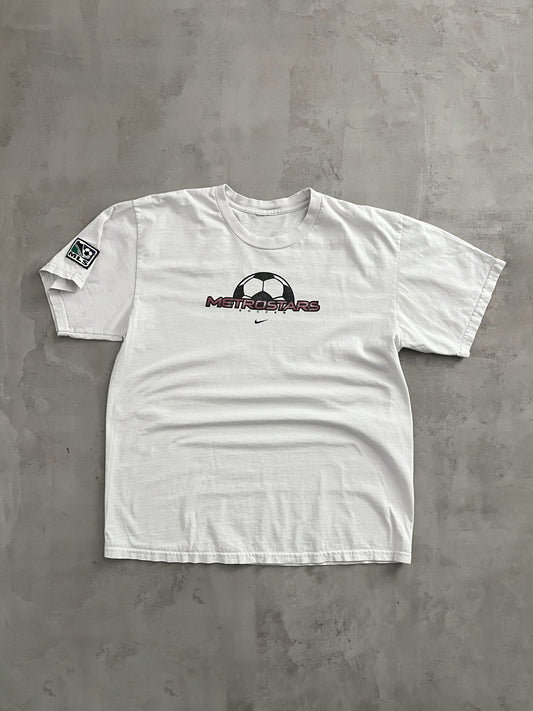 WHITE NIKE FOOTBALL MLS TEE - 1990S - L