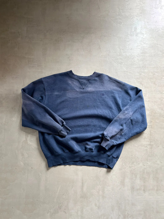FADED NAVY CHAMPION SWEATER - 1990S - XL/L
